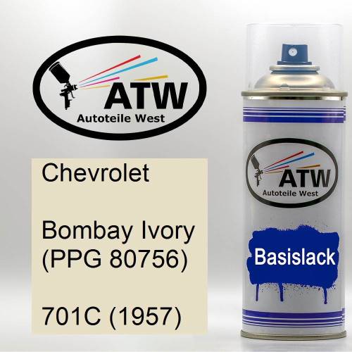 Chevrolet, Bombay Ivory (PPG 80756), 701C (1957): 400ml Sprühdose, von ATW Autoteile West.